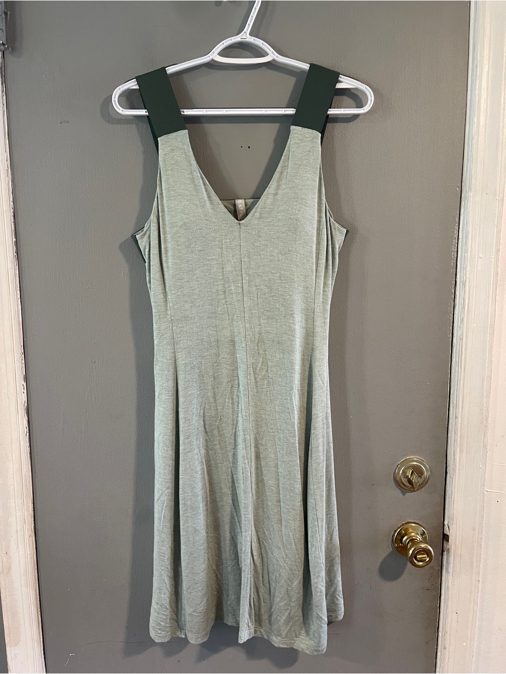 Athleta Santorini support A-Line V-Neck Mini Dress Green Size S
